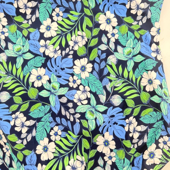 LOFT Swim Blue and Teal One-Piece Swimsuit Halter Tie Floral Design Size XL NEW! - Picture 11 of 13